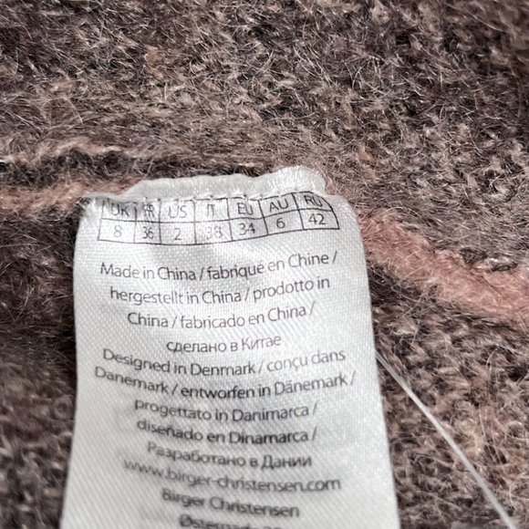 REMAIN Birger Christensen Wool and Mohair Cardigan in Major Brown Comb Size 8‎ - Picture 3 of 9